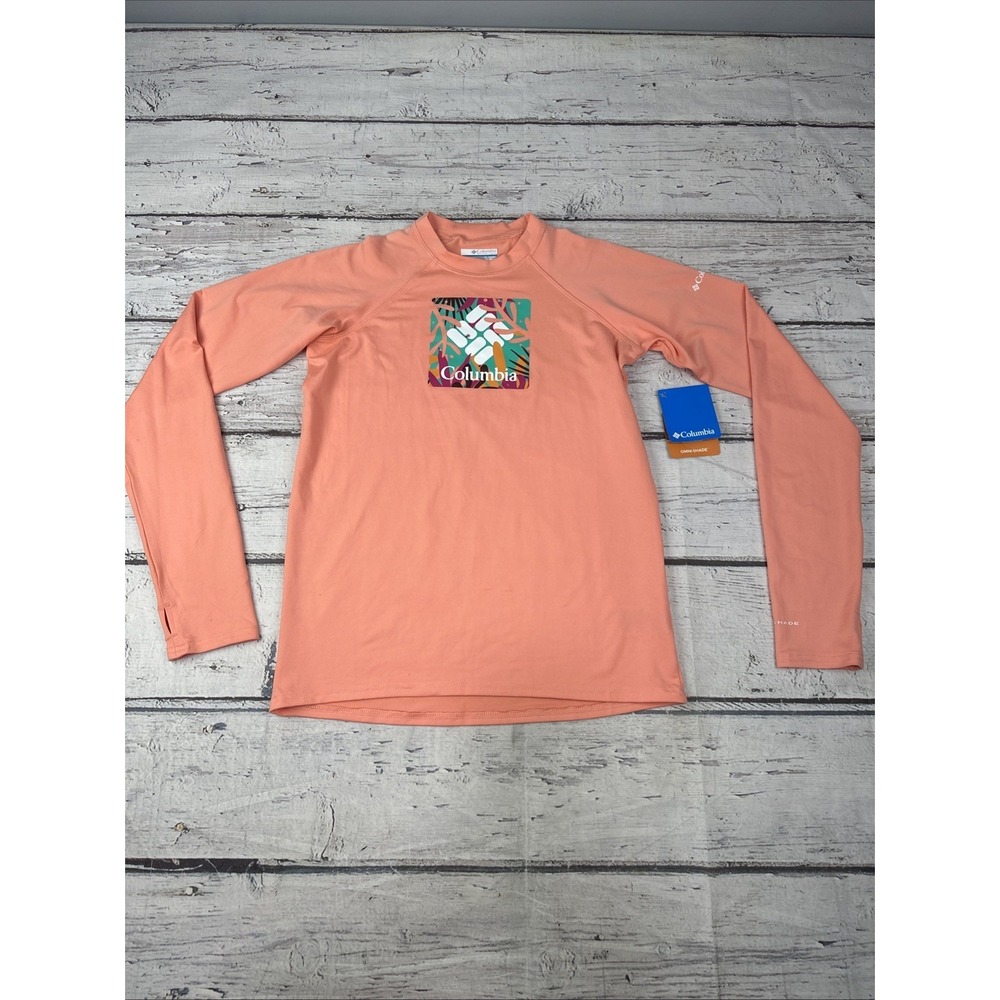 Columbia Peach Long Sleeve Tee with Tropical Logo
